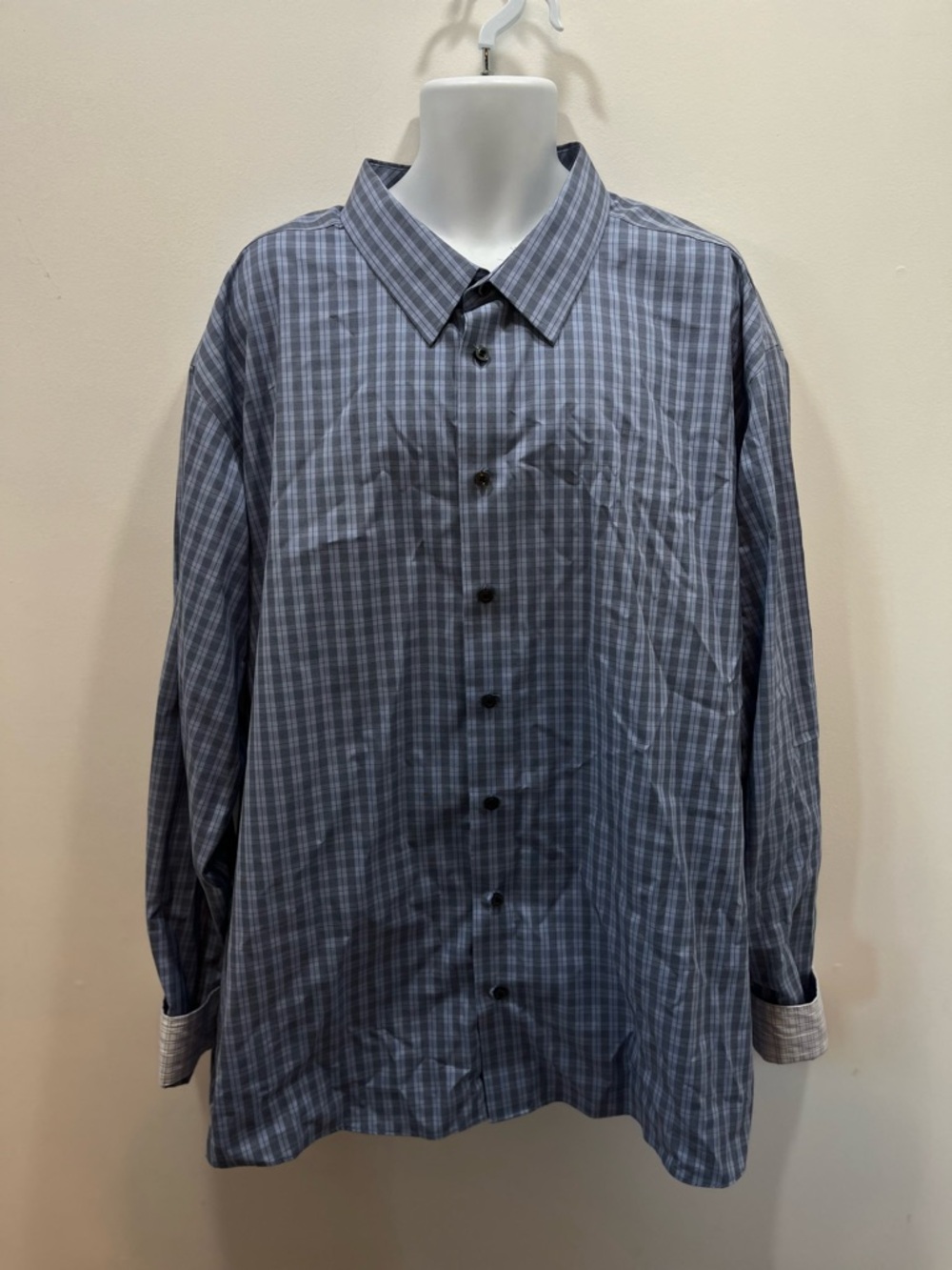 Egara Men’s Dress Shirt Size 5XL Blue With Flip Cuffs